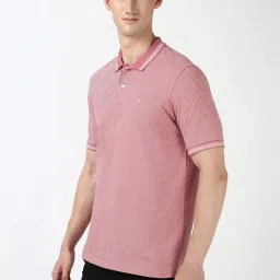 Peter England pink Stripes T-shirts image 3