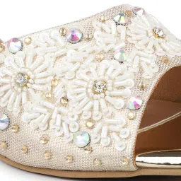 Inc.5 Women's Gold Ethnic Sandals image 4