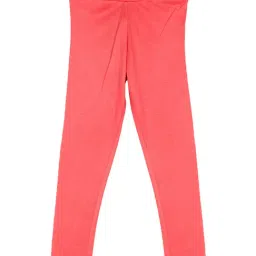 Peppermint Kids Peach Solid Leggings-image-30