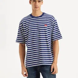 Levi's Blue Cotton Relaxed Fit Striped T-Shirt-picture-33