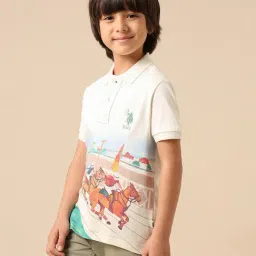 U.S. Polo Assn. Boys White Cotton Printed Polo T-Shirt-picture-29