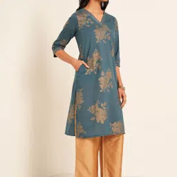 Rangmanch by Pantaloons Blue Printed Kurta image 3