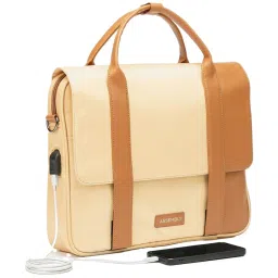 Assembly Beige Medium Laptop Messenger Bag with USB Charging Port image 3