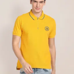 U.S. Polo Assn. Yellow Slim Fit Cotton Polo T-Shirt-image-61
