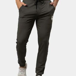 Being Human Olive Cotton Regular Fit Striped Joggers-picture-5