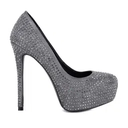 London Rag Women's Grey Stiletto Pumps-picture-24