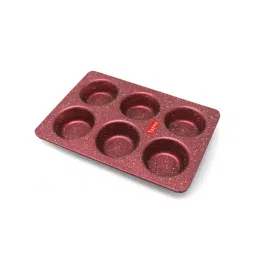 HAZEL Alfa Red Heavy Gauge Aluminium Granite Finish Non Stick Muffin Tray image 2