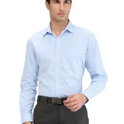 Raymond Blue Slim Fit Checks Shirt-picture-17