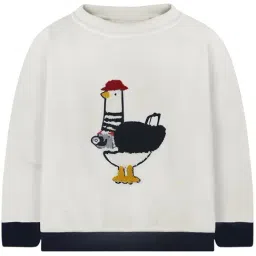 Cherry Crumble By Nitt Hyman White Patch Work Embroidered Regular Fit Pullover-picture-25