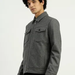 United Colors of Benetton Light Grey Regular Fit Jacket image 3