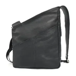 Celtic Black Textured Leather Shoulder Bag image 3