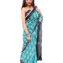 JAIPURI PRINT Ethnic Motifs Pure Cotton Block Print Saree-picture-26