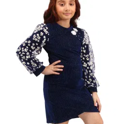 Cutecumber Girls Navy Embellished Dress image 3