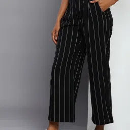 TOMMY HILFIGER Black Striped Mid Rise Pants image 3