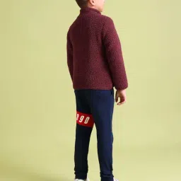 U.S. Polo Assn. Kids Maroon Solid Full Sleeves Jacket image 2