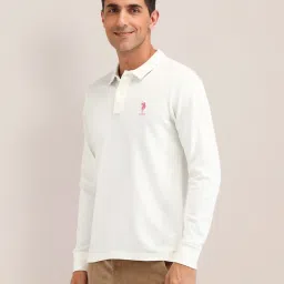 U.S. Polo Assn. White Cotton Slim Fit Polo T-Shirt image 3