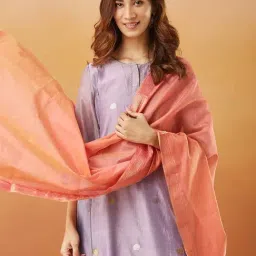 Fabindia Pink Plain Dupatta image 4