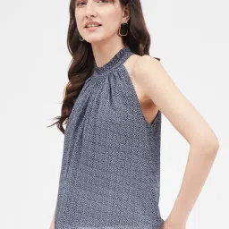 Kibo Blue Chiffon Print Tops image 3