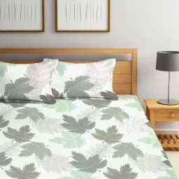 Klotthe Printed Purple 210 TC Cotton Blend King 2 Bed Sheets with 4 Pillow Covers image 4