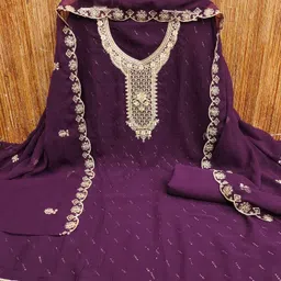 Panzora Embroidered Unstitched Dress Material image 3