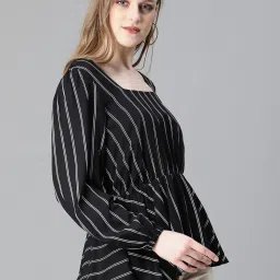Oxolloxo Black & White Striped Top image 3
