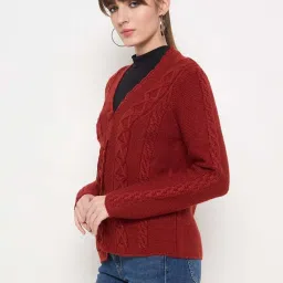 MADAME Red Embroidered Sweater image 3