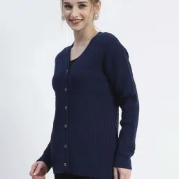 MADAME Navy Embroidered Cardigan image 3