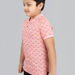 3PIN Boys Pink Cotton Printed T-Shirts image 3