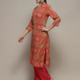 Biba Red Printed Straight Kurta image 3