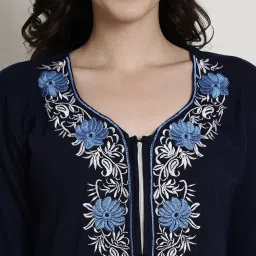 Secret Wish Navy Embroidered Top With Lounge Pants image 4