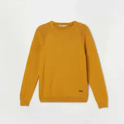 Fame Forever by Lifestyle Kids Yellow Cotton Regular Fit Full Sleeves Sweater-picture-20