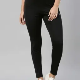 TWIN BIRDS Black Mid Rise Sports Tights-image-9