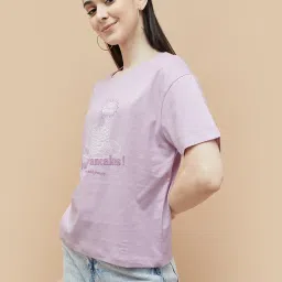 Fame Forever by Lifestyle Purple Solid T-Shirt image 3