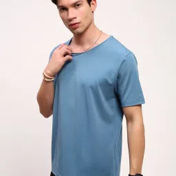 showoffff Showoff Blue Cotton Slim Fit T-Shirt image 3