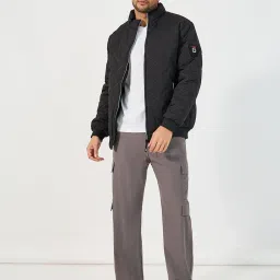 Styli Black Polyester Stand Collar Printed Jackets image 3