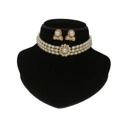 Sri Jagdamba Pearls Mahika 3 Lines Pearl Set for Women-picture-28