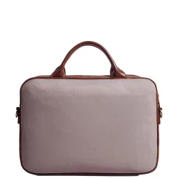 Gauge Machine Beige & Brown PU Laptop Messenger Bag image 3