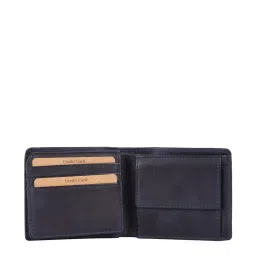 KOMPANERO Theo Blue Leather Textured Bi-Fold Wallet image 3
