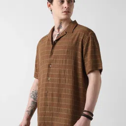 Vastrado Brown Relaxed Fit Texture Shirt image 3