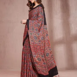 Fabindia Maroon Regular Fit Saree image 3