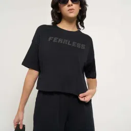 Ajile by Pantaloons Jet Black Printed Top image 4