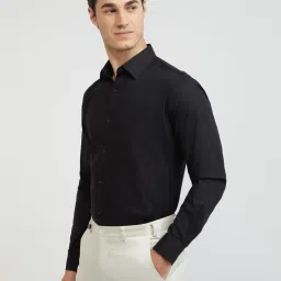 Raymond Black Cotton Classic Fit Shirts image 3