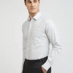 Raymond White Slim Fit Printed Shirt image 3