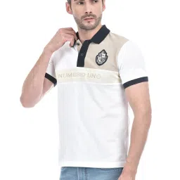 Numero Uno White Cotton Regular Fit Embroidered Polo T-Shirt image 3