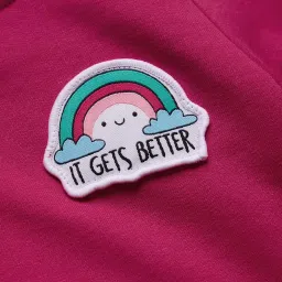 The Souled Store Kids Red Cotton Embroidered Full Sleeves T-Shirt image 3