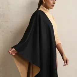 true browns TrueBrowns Beige & Black Plain Stole image 3