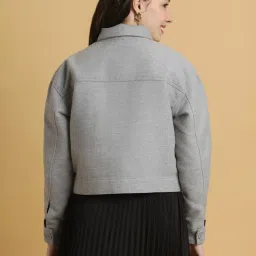 Forever 21 Grey Regular Fit Jacket image 3
