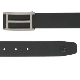 Carlton London Black Leather Textured Casual Belt for Men image 3