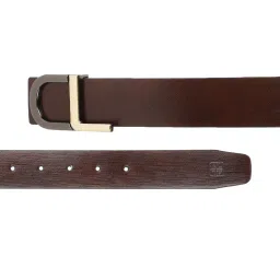 Carlton London Brown Leather Textured Casual Belt for Men image 3