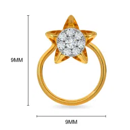 Kisna Diamond & Gold Jewellery 18k Gold & Diamond Happy Cluster Nosepin for Women image 3